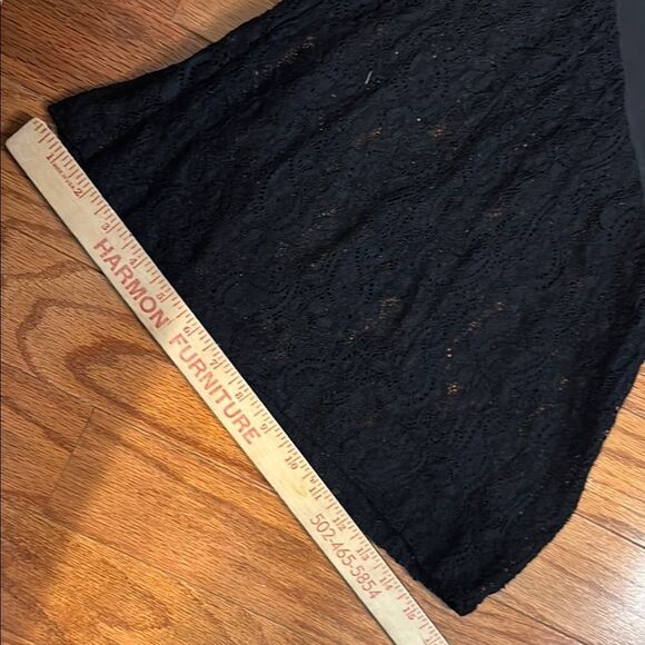 Black Wide Leg Lace Trim Pants - Picture 5 of 9